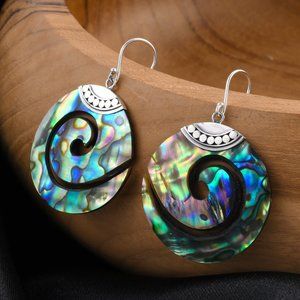 Abalone Shell Earrings in Sterling Silver